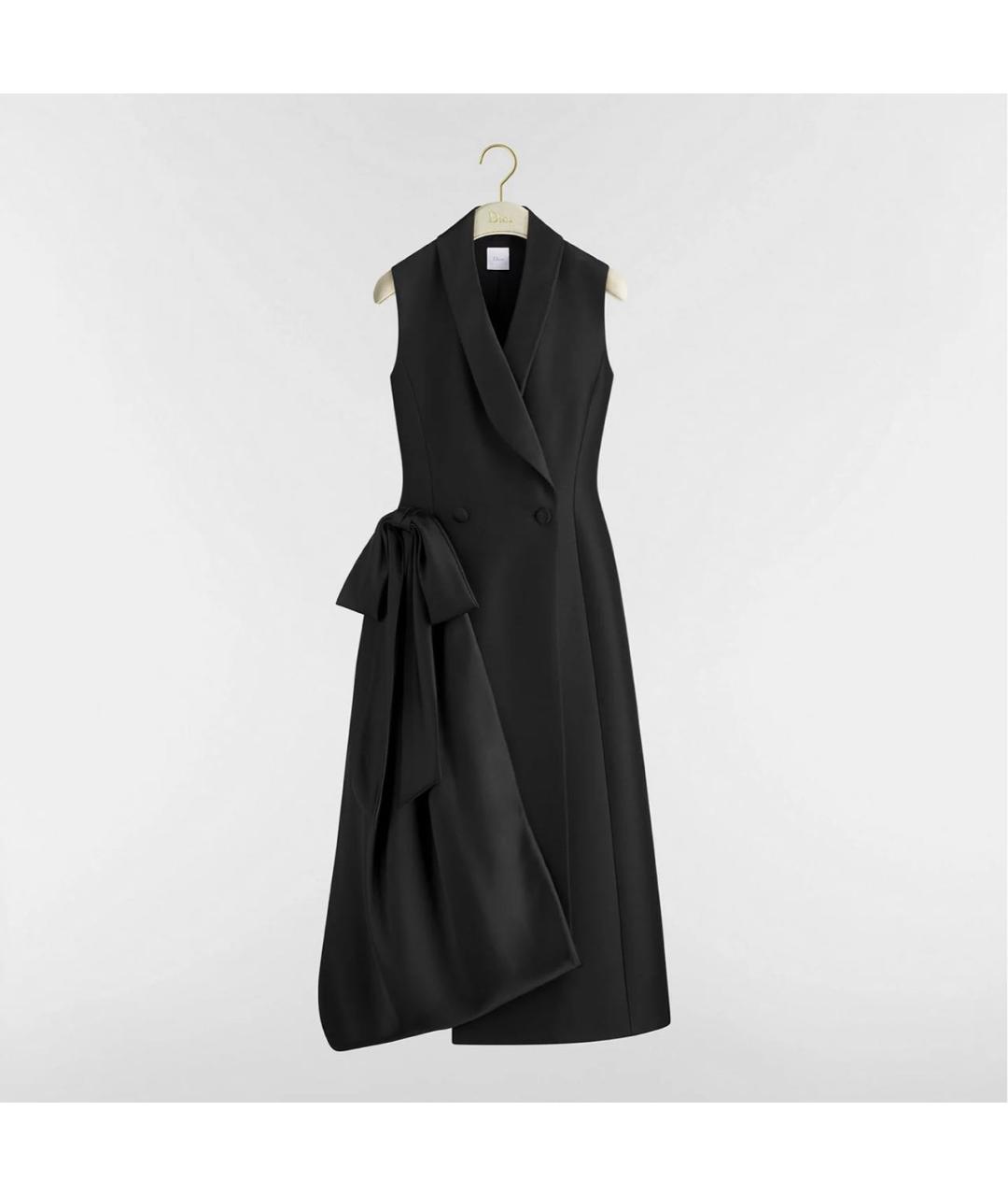 CHRISTIAN DIOR Черное шерстяное повседневное платье, фото 6