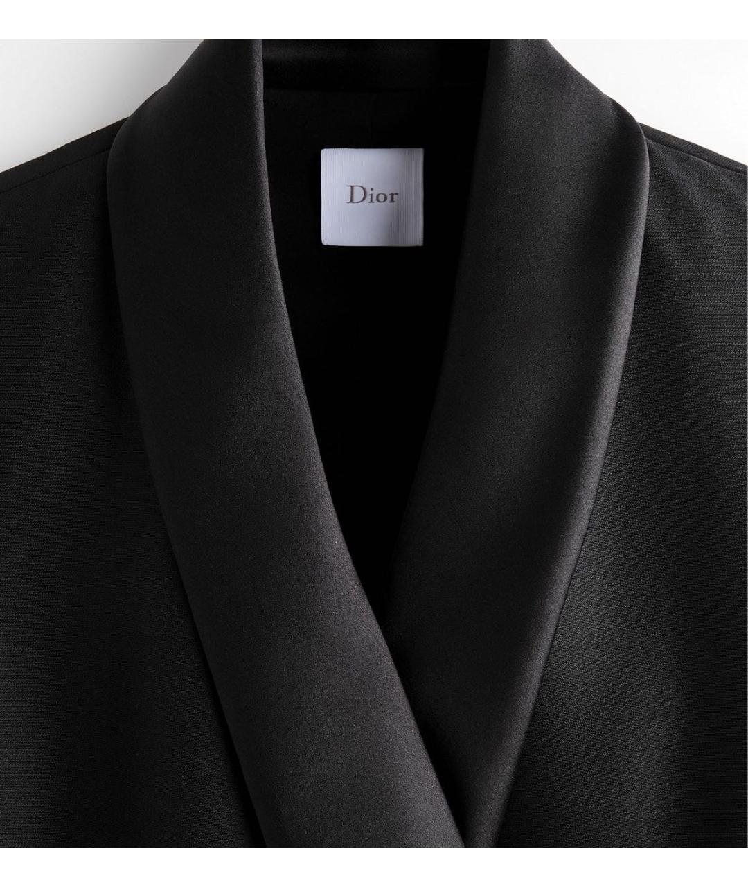 CHRISTIAN DIOR Черное шерстяное повседневное платье, фото 5