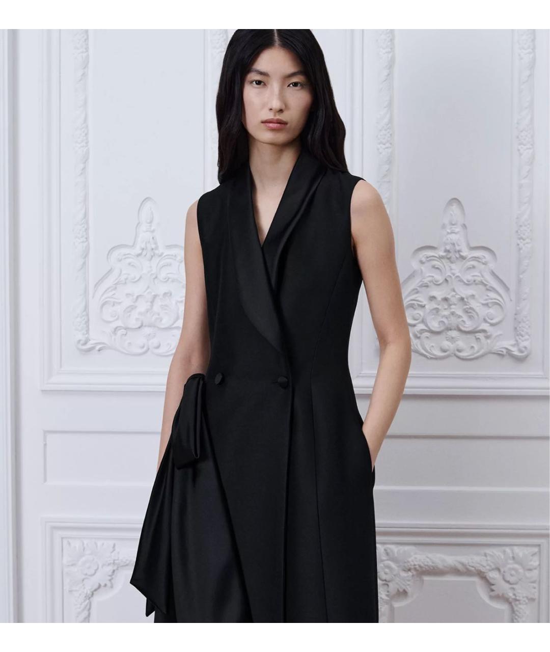 CHRISTIAN DIOR Черное шерстяное повседневное платье, фото 3
