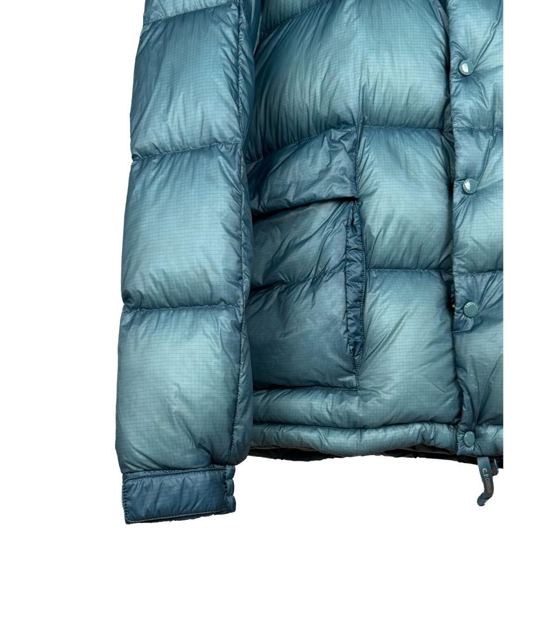 CP COMPANY Бирюзовый полиамидовый пуховик, фото 5