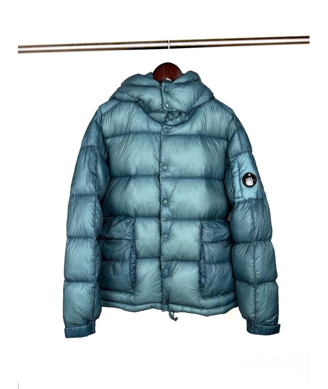 CP COMPANY Бирюзовый полиамидовый пуховик, фото 8