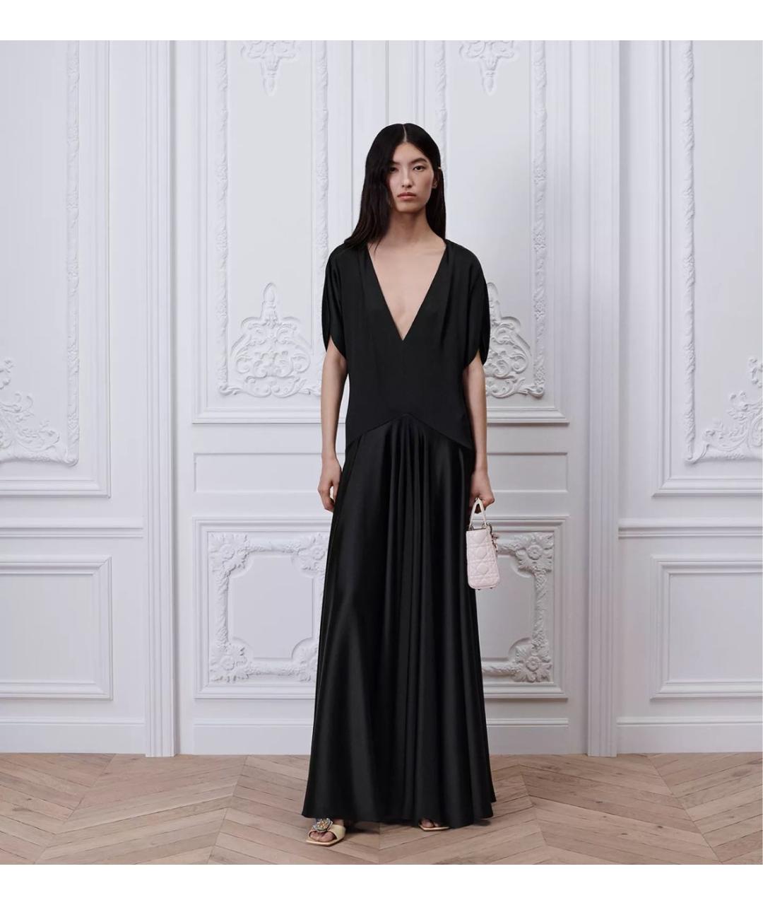 CHRISTIAN DIOR Черное ацетатное вечернее платье, фото 2