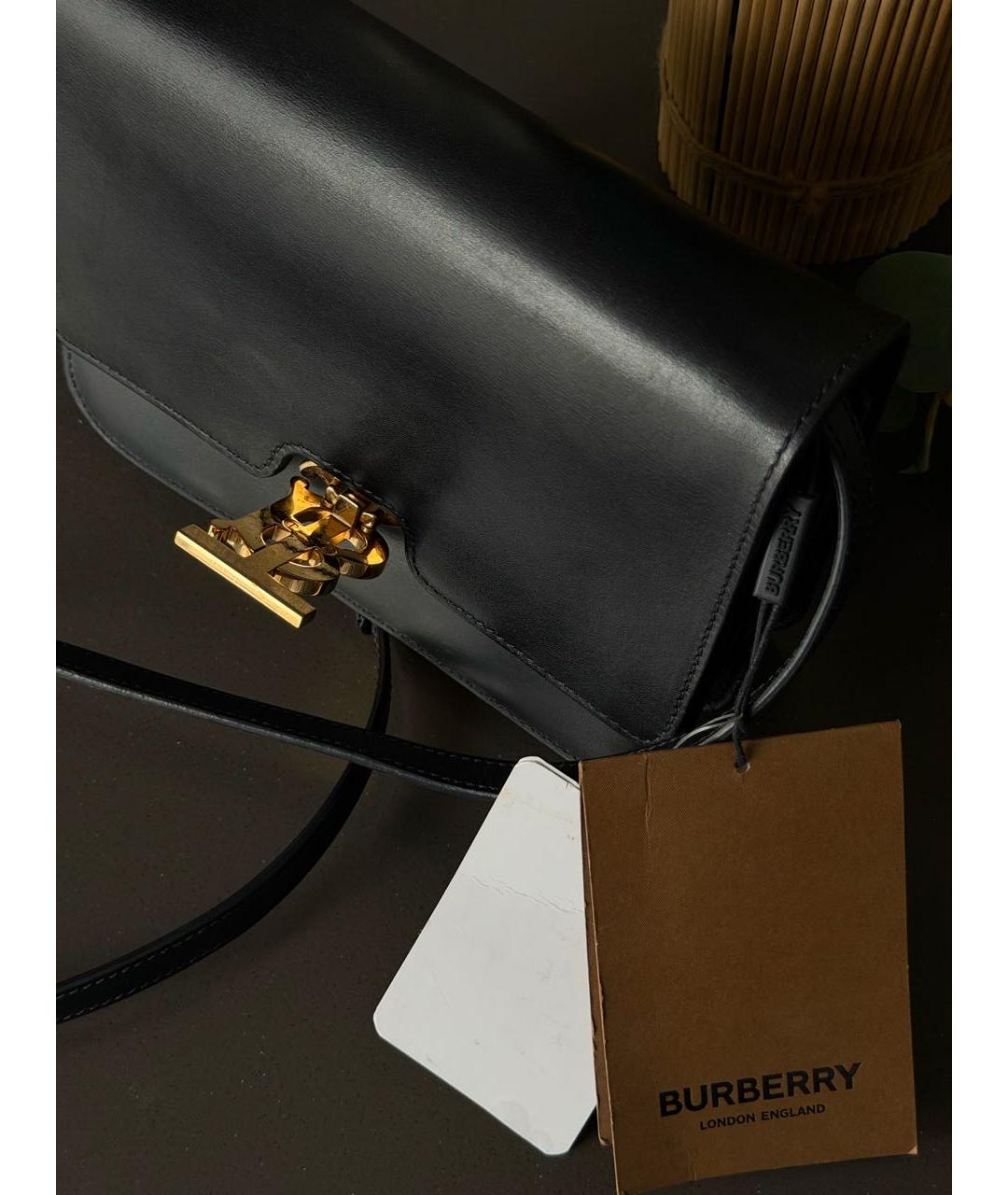 BURBERRY Черная кожаная сумка через плечо, фото 2