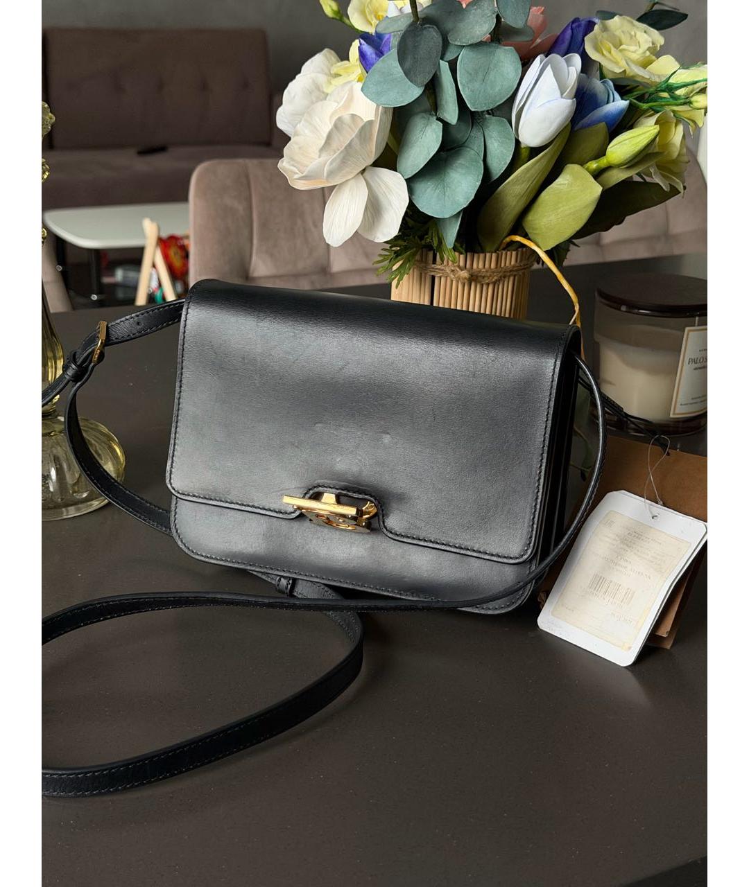 BURBERRY Черная кожаная сумка через плечо, фото 3