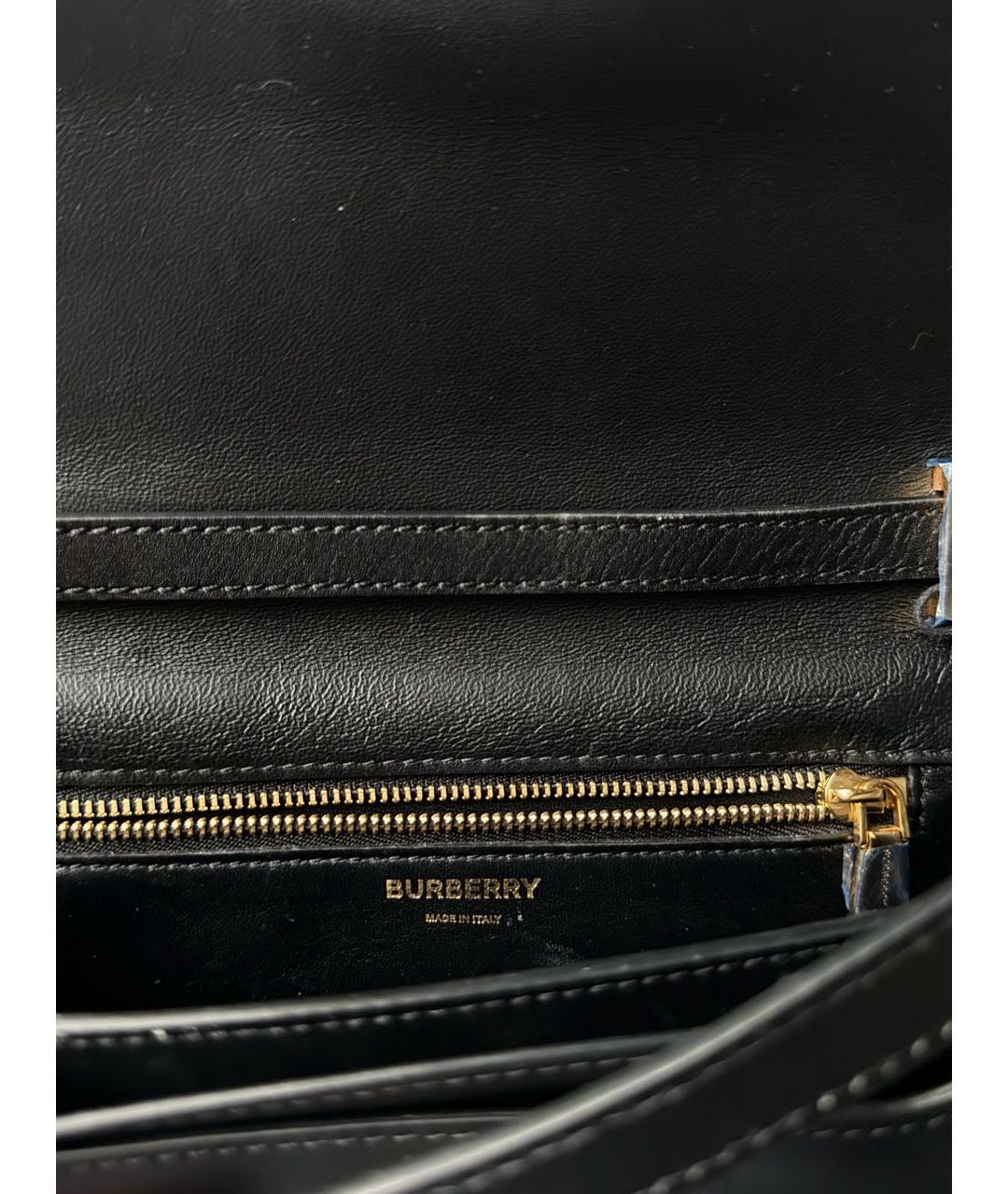 BURBERRY Черная кожаная сумка через плечо, фото 4