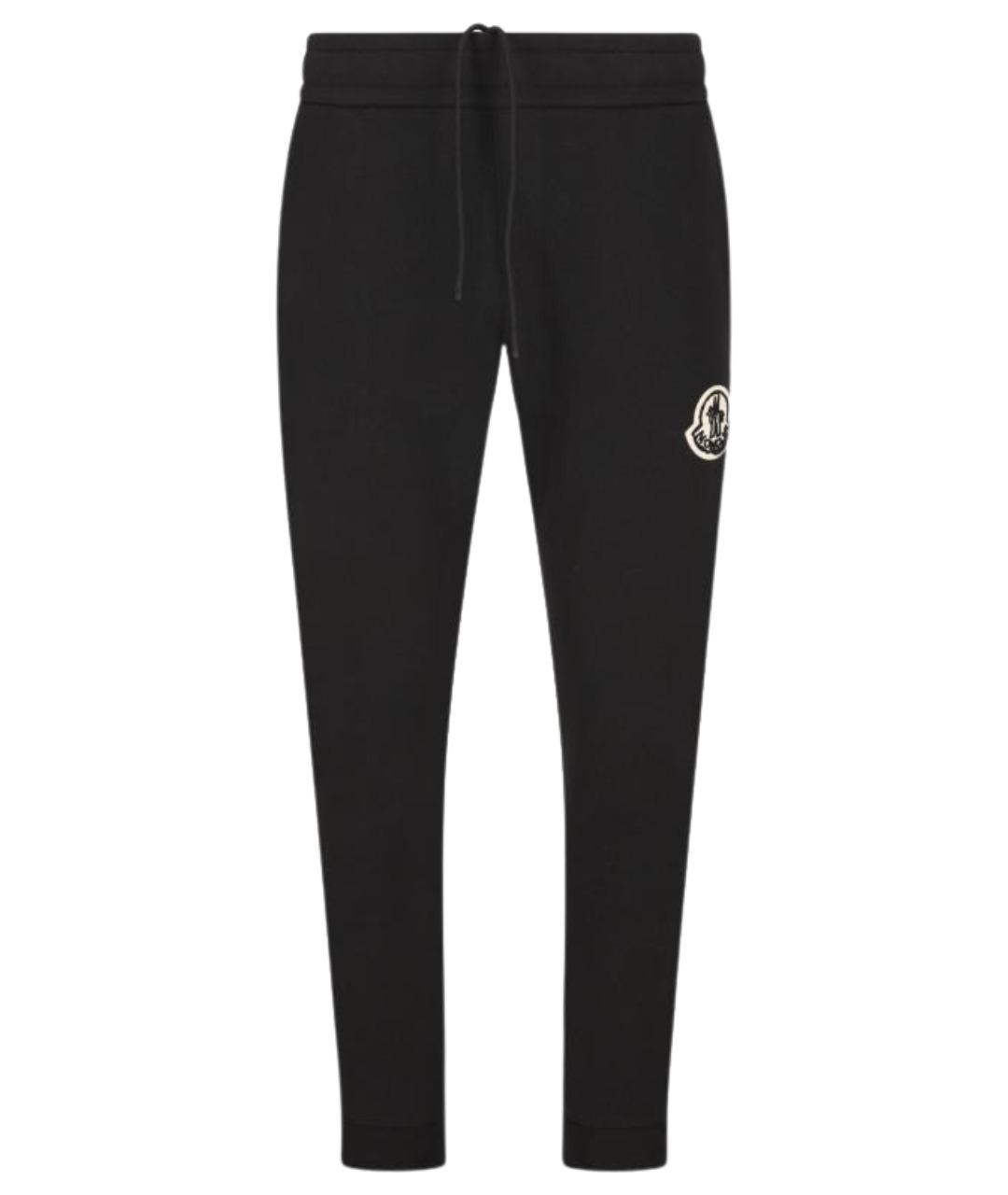 MONCLER Черные хлопковые повседневные брюки, фото 1