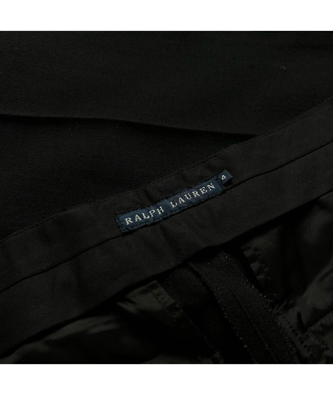 RALPH LAUREN Черные шерстяные прямые брюки, фото 3