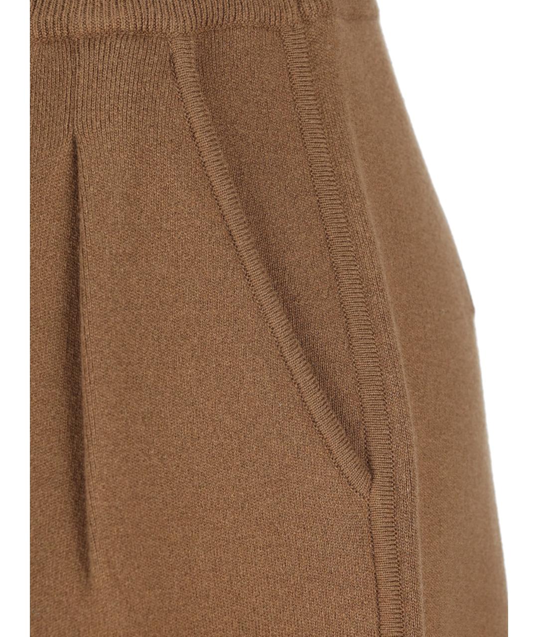 MAX MARA Коричневые шерстяные брюки широкие, фото 4