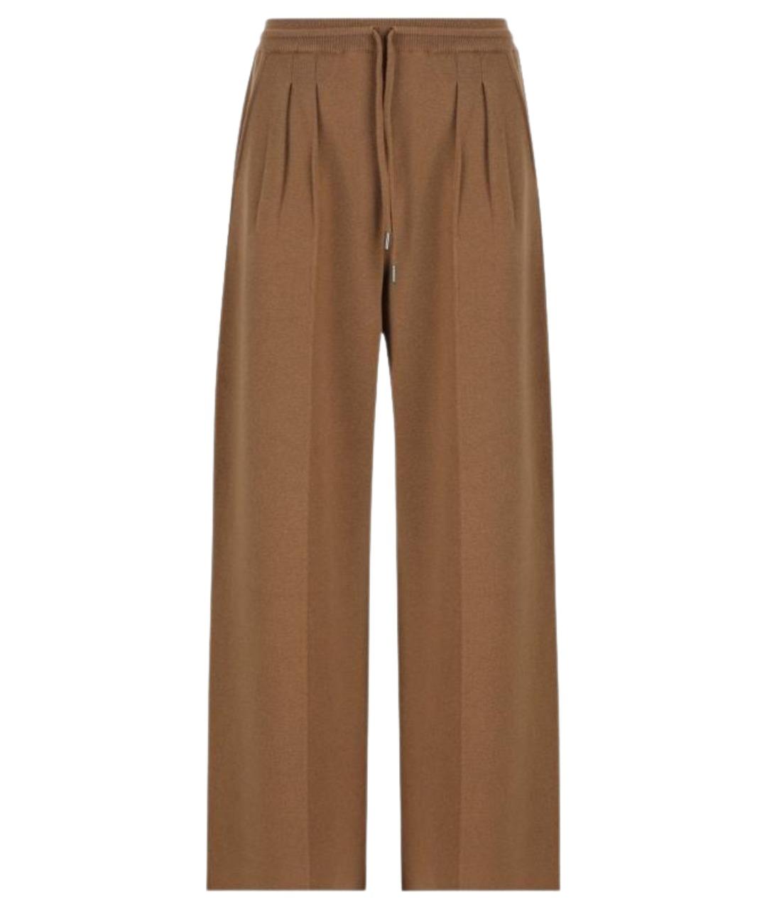 MAX MARA Коричневые шерстяные брюки широкие, фото 1