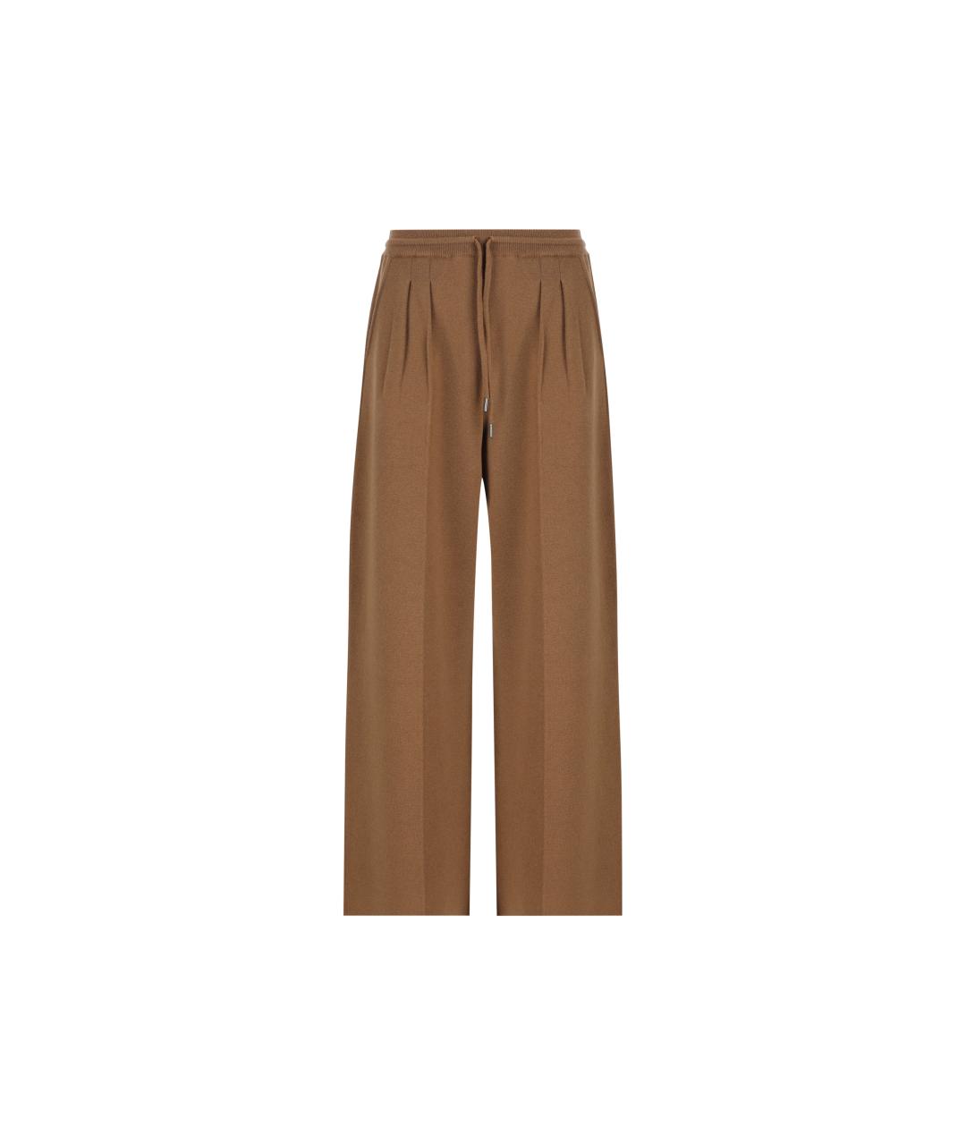 MAX MARA Коричневые шерстяные брюки широкие, фото 5