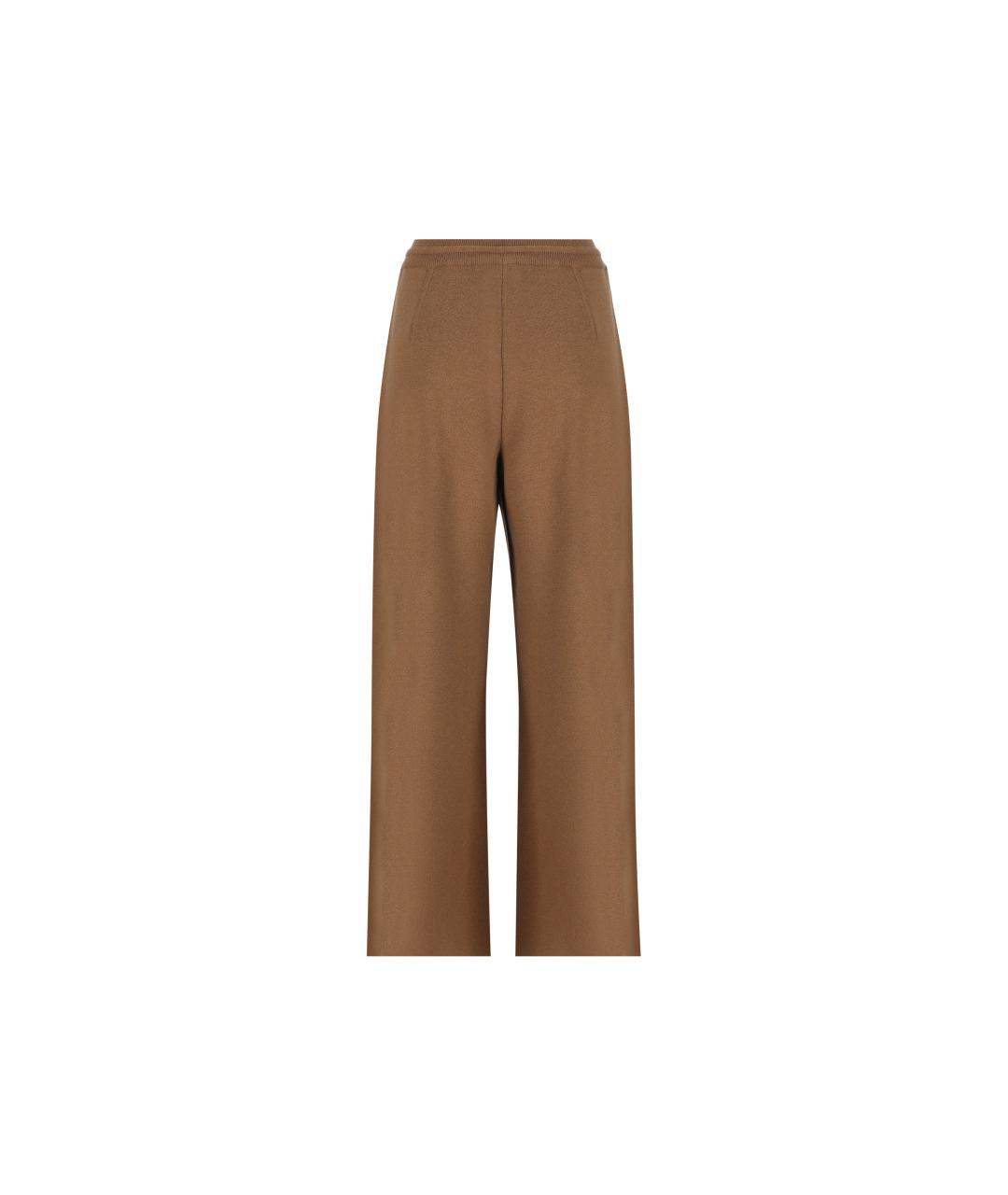 MAX MARA Коричневые шерстяные брюки широкие, фото 2