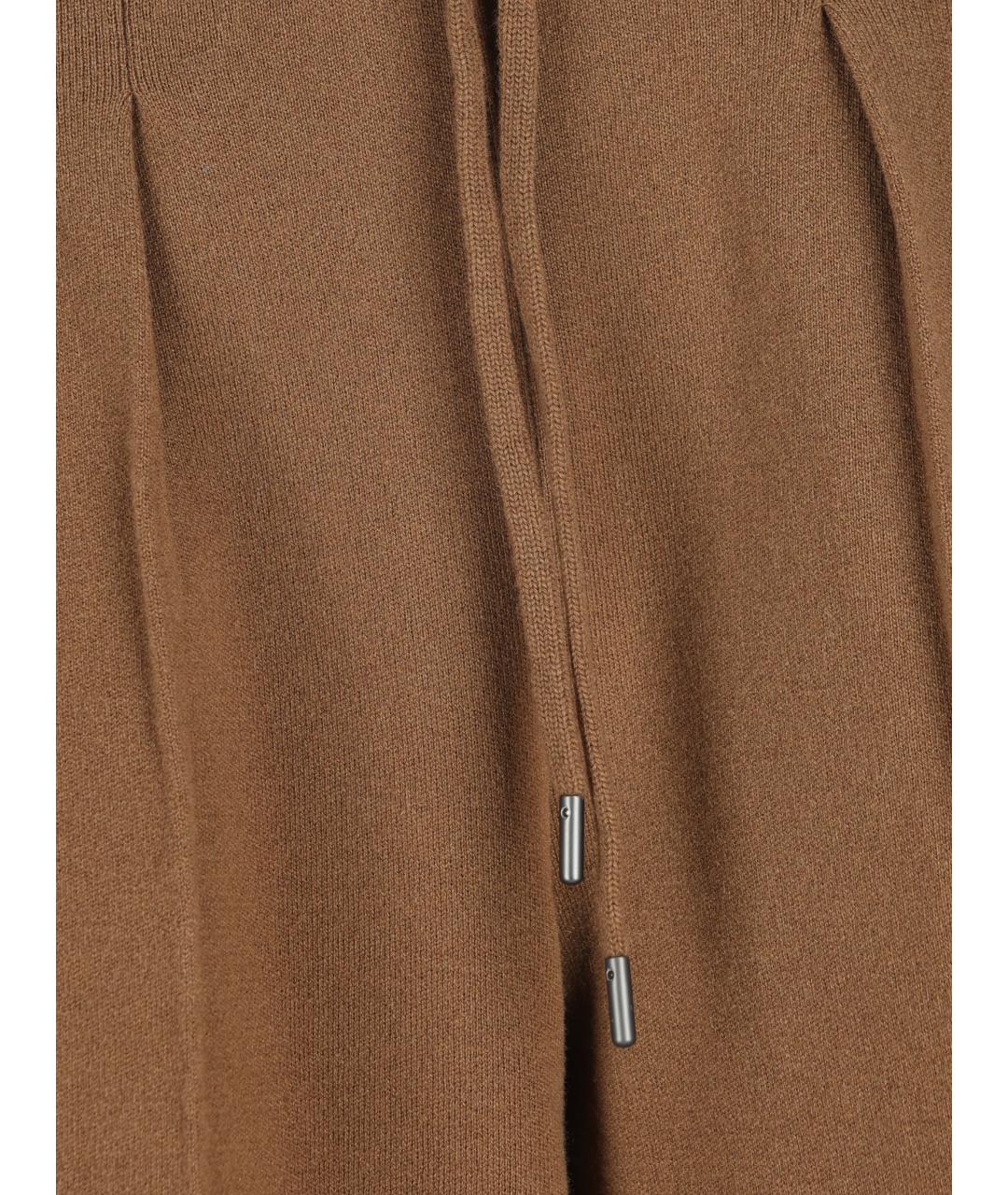 MAX MARA Коричневые шерстяные брюки широкие, фото 3