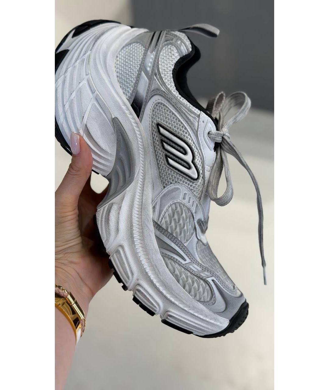 BALENCIAGA Белые кожаные кроссовки, фото 4