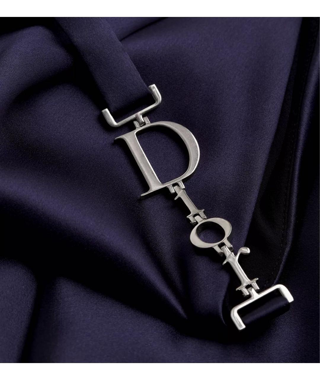 CHRISTIAN DIOR Темно-синее шелковое вечернее платье, фото 6