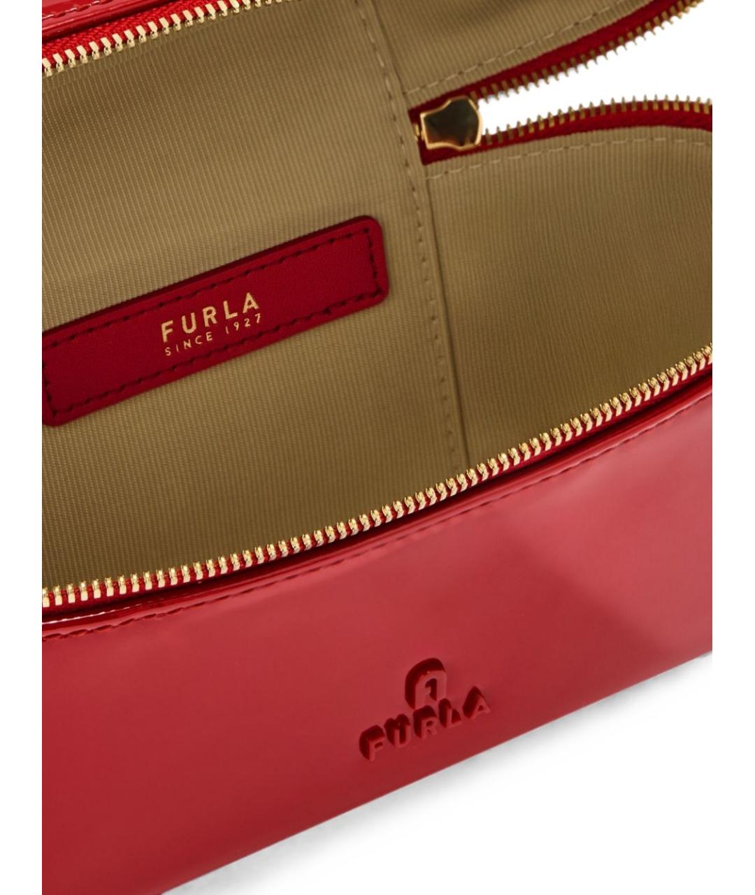 FURLA Красная кожаная сумка через плечо, фото 4