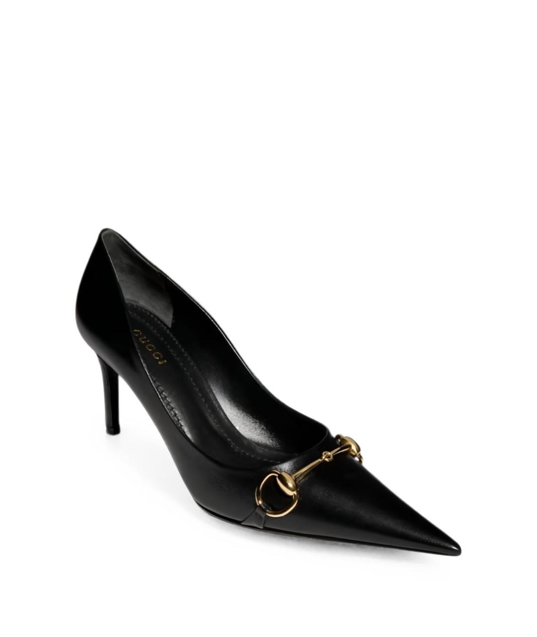 GUCCI Черные кожаные туфли, фото 2