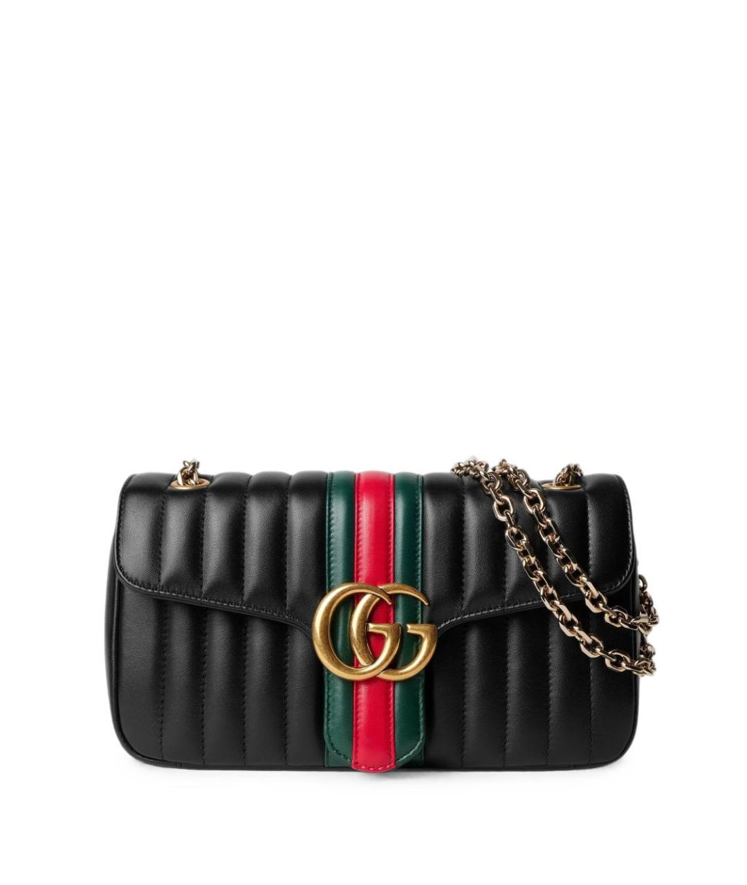 GUCCI Черная кожаная сумка через плечо, фото 6