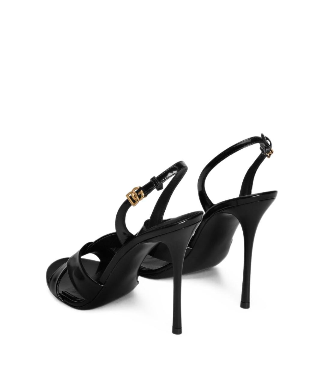 DOLCE&GABBANA Черные кожаные босоножки, фото 3