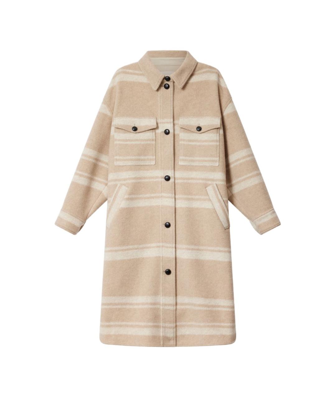 ISABEL MARANT ETOILE Бежевое шерстяное пальто, фото 1
