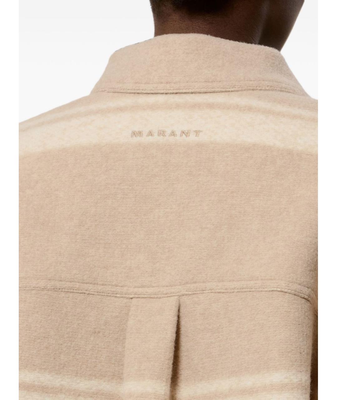 ISABEL MARANT ETOILE Бежевое шерстяное пальто, фото 4