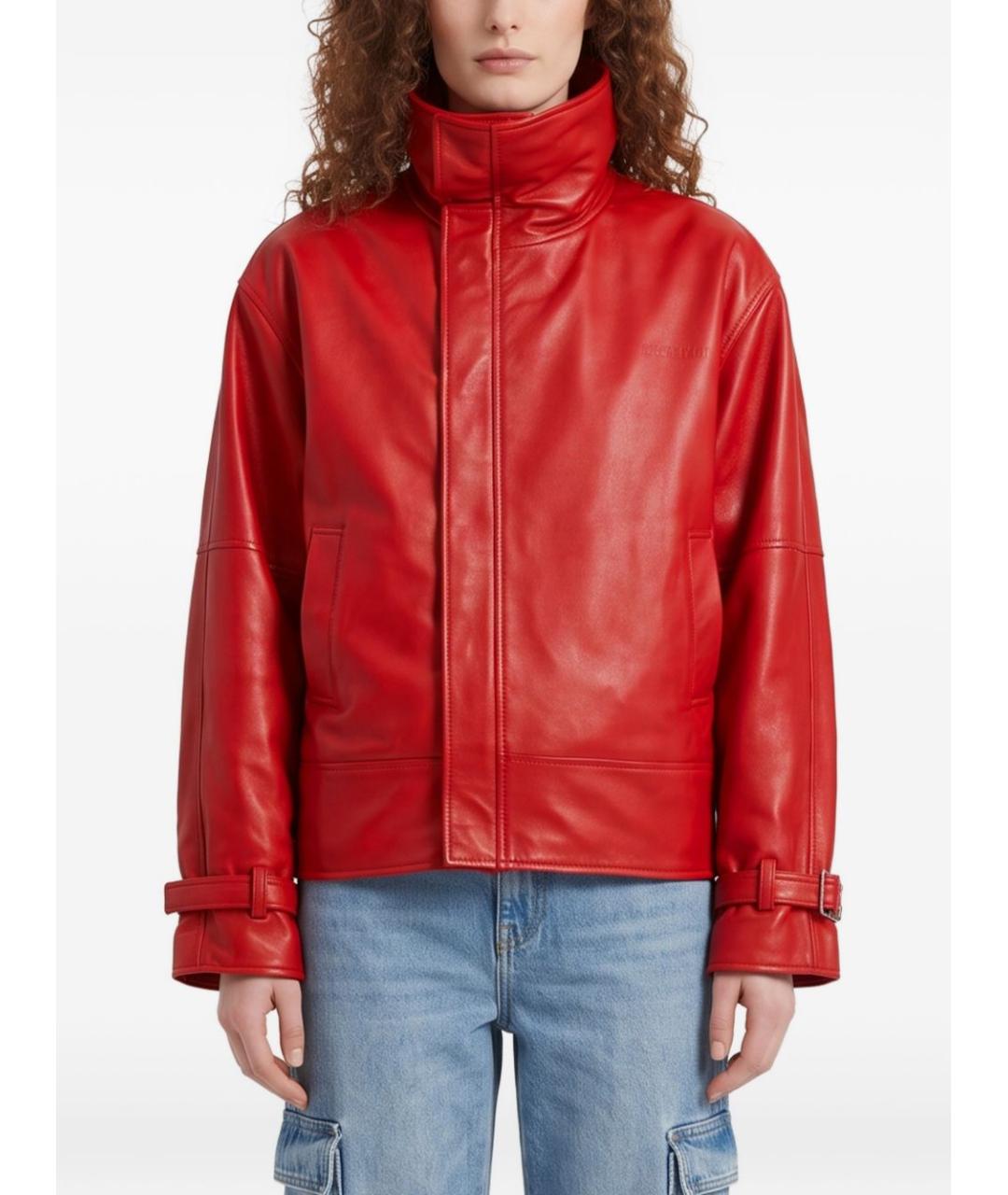 BALENCIAGA Красная кожаная куртка, фото 2