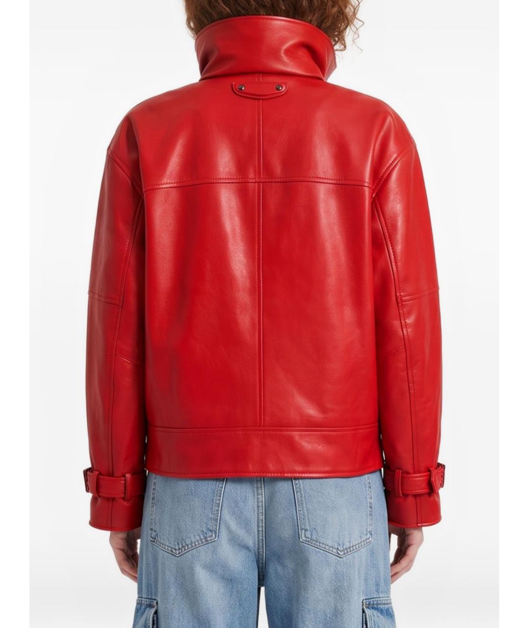 BALENCIAGA Красная кожаная куртка, фото 4