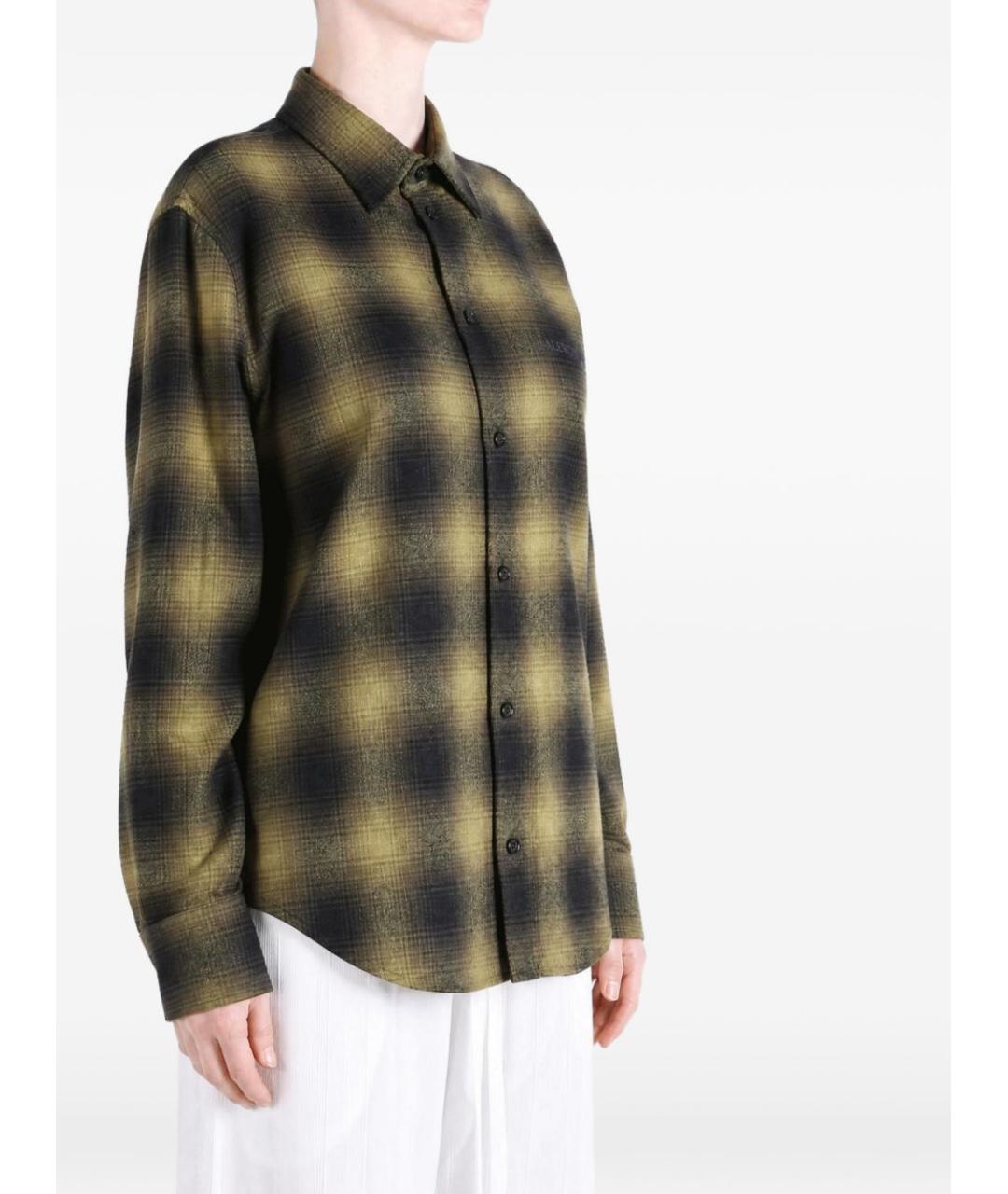 BALENCIAGA Хаки шерстяная рубашка, фото 2