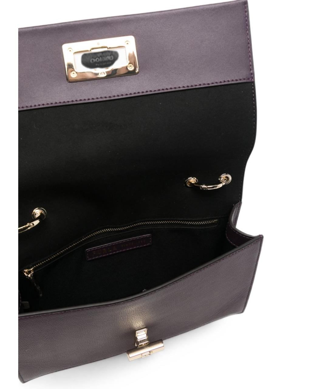 FURLA Фиолетовая кожаная сумка через плечо, фото 3