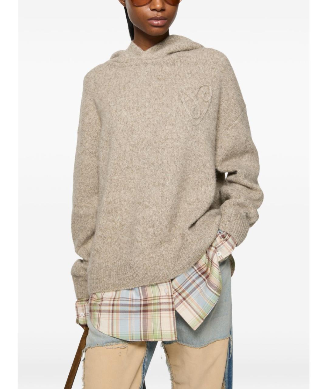 ACNE STUDIOS Бежевый шерстяной джемпер / свитер, фото 6