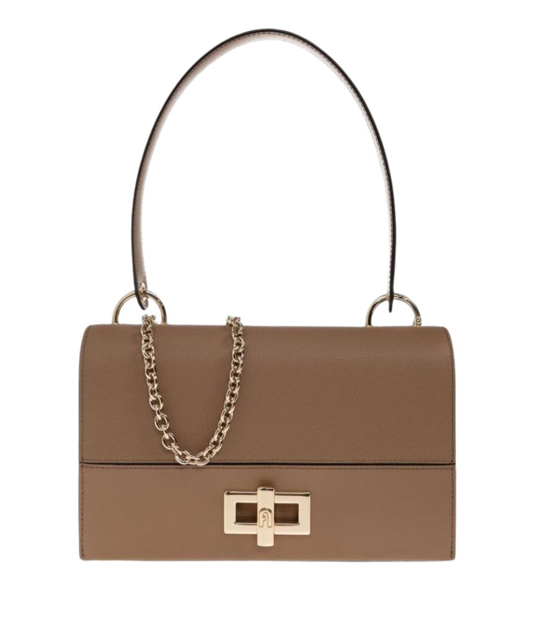 FURLA Коричневая кожаная сумка через плечо, фото 1