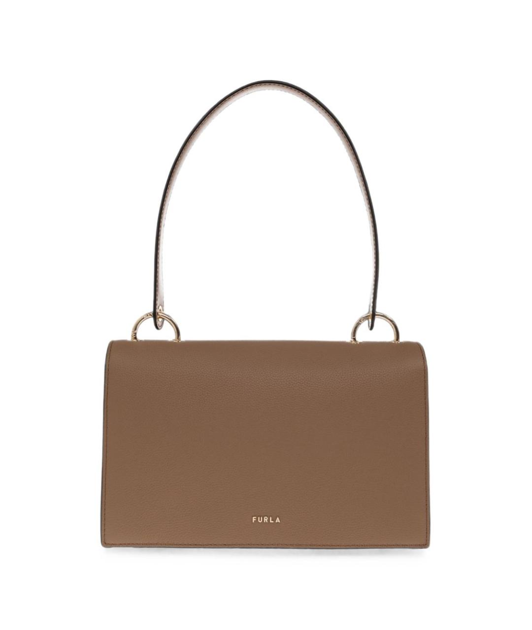 FURLA Коричневая кожаная сумка через плечо, фото 2