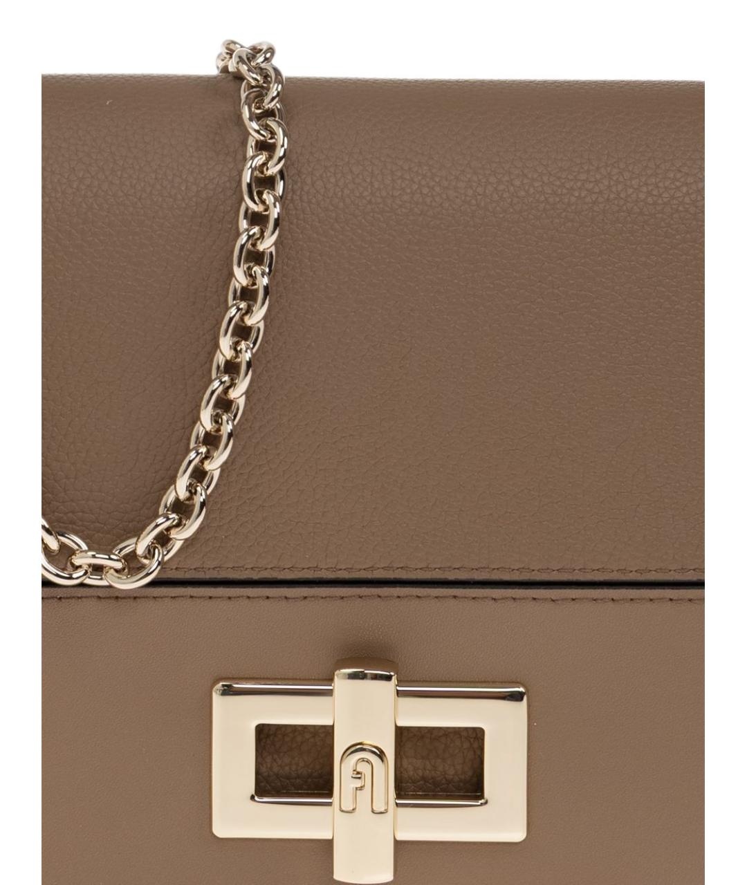 FURLA Коричневая кожаная сумка через плечо, фото 4