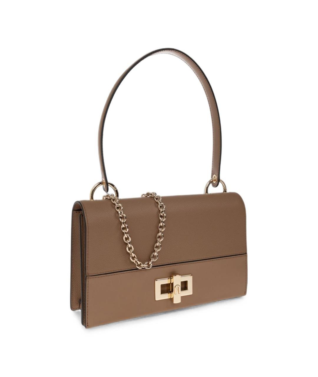 FURLA Коричневая кожаная сумка через плечо, фото 5