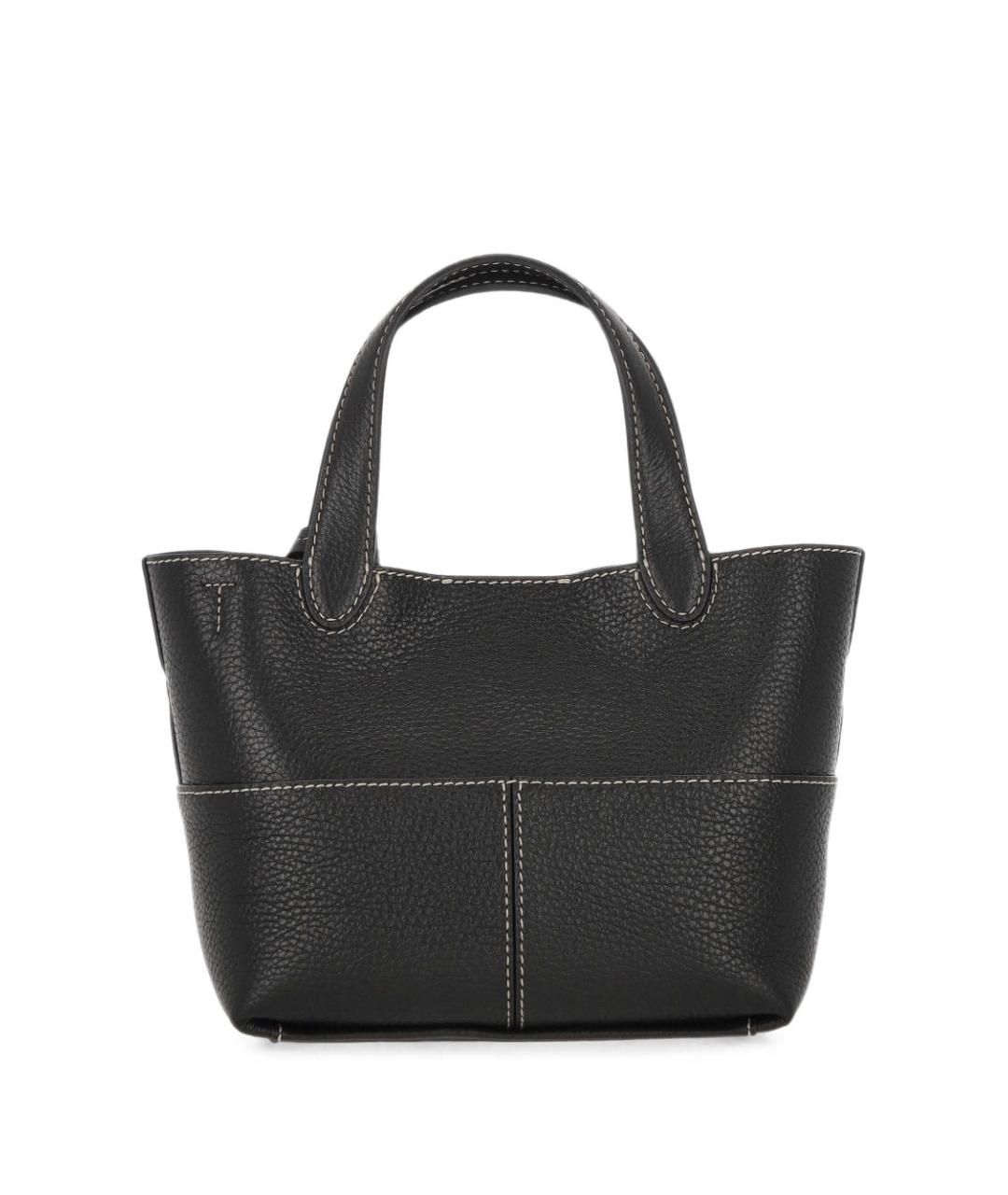 FURLA Черная кожаная сумка тоут, фото 4