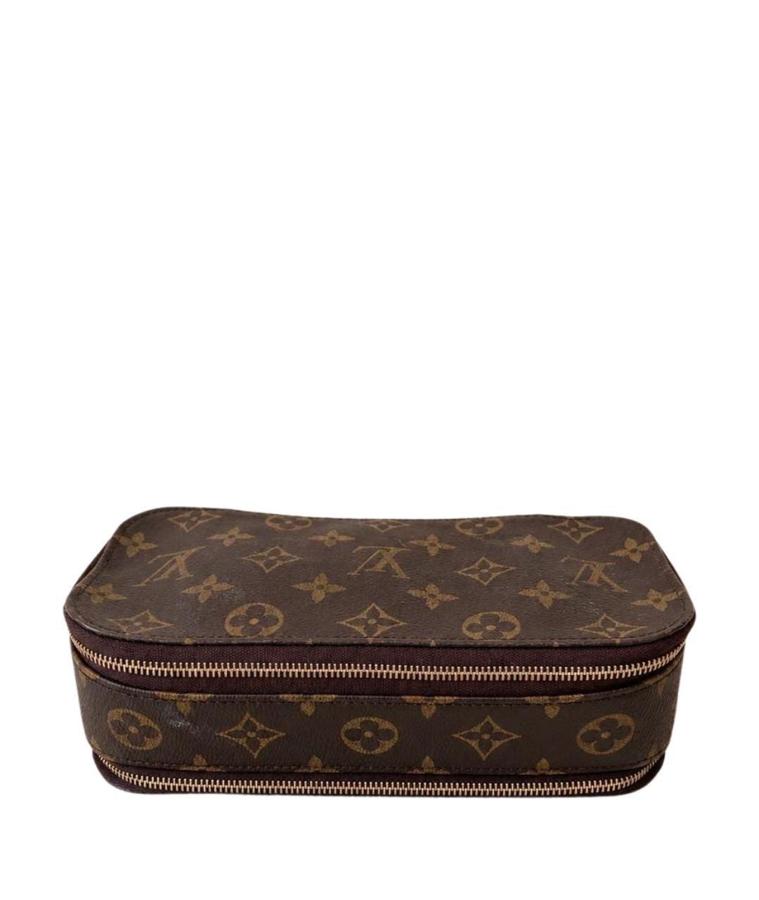 LOUIS VUITTON Коричневая косметичка из канвы, фото 1