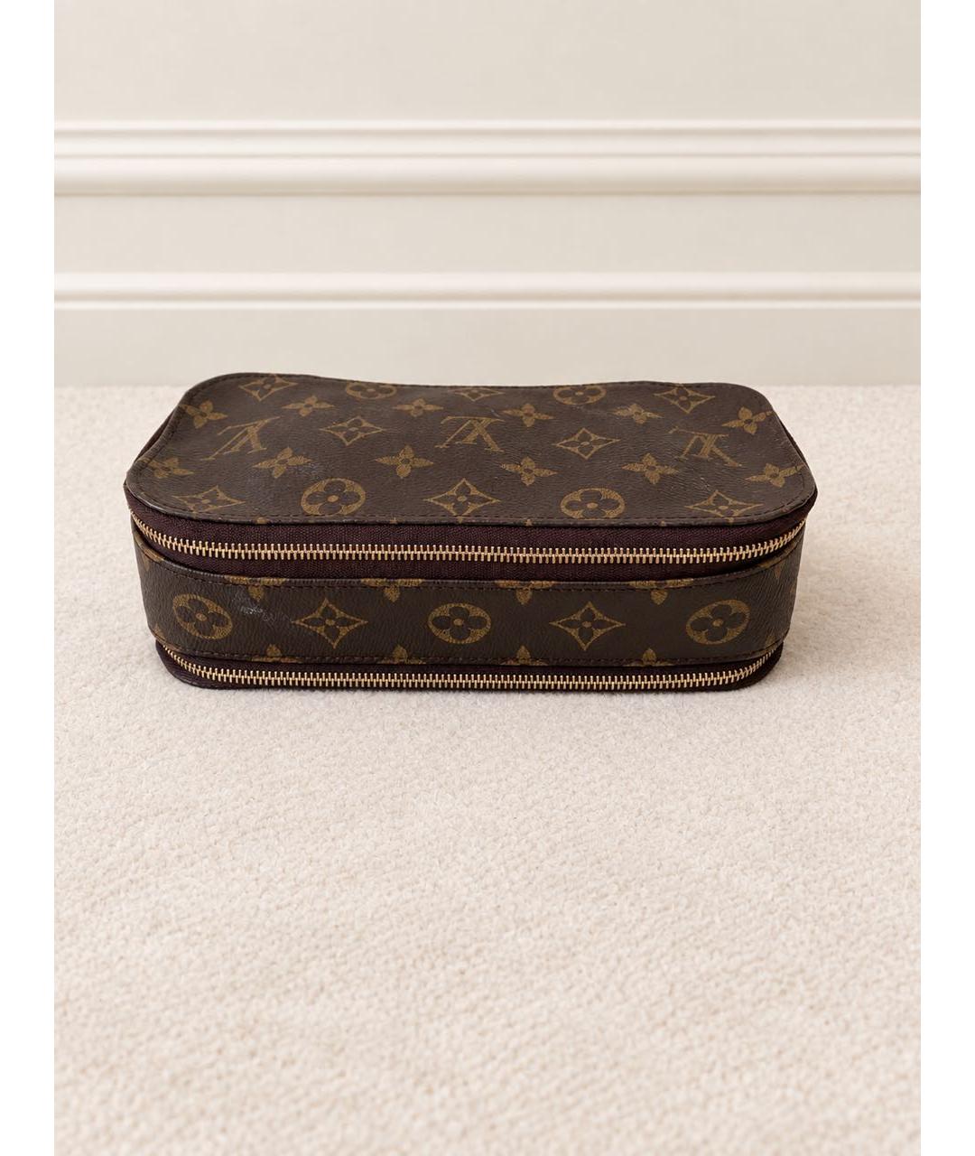 LOUIS VUITTON Коричневая косметичка из канвы, фото 9