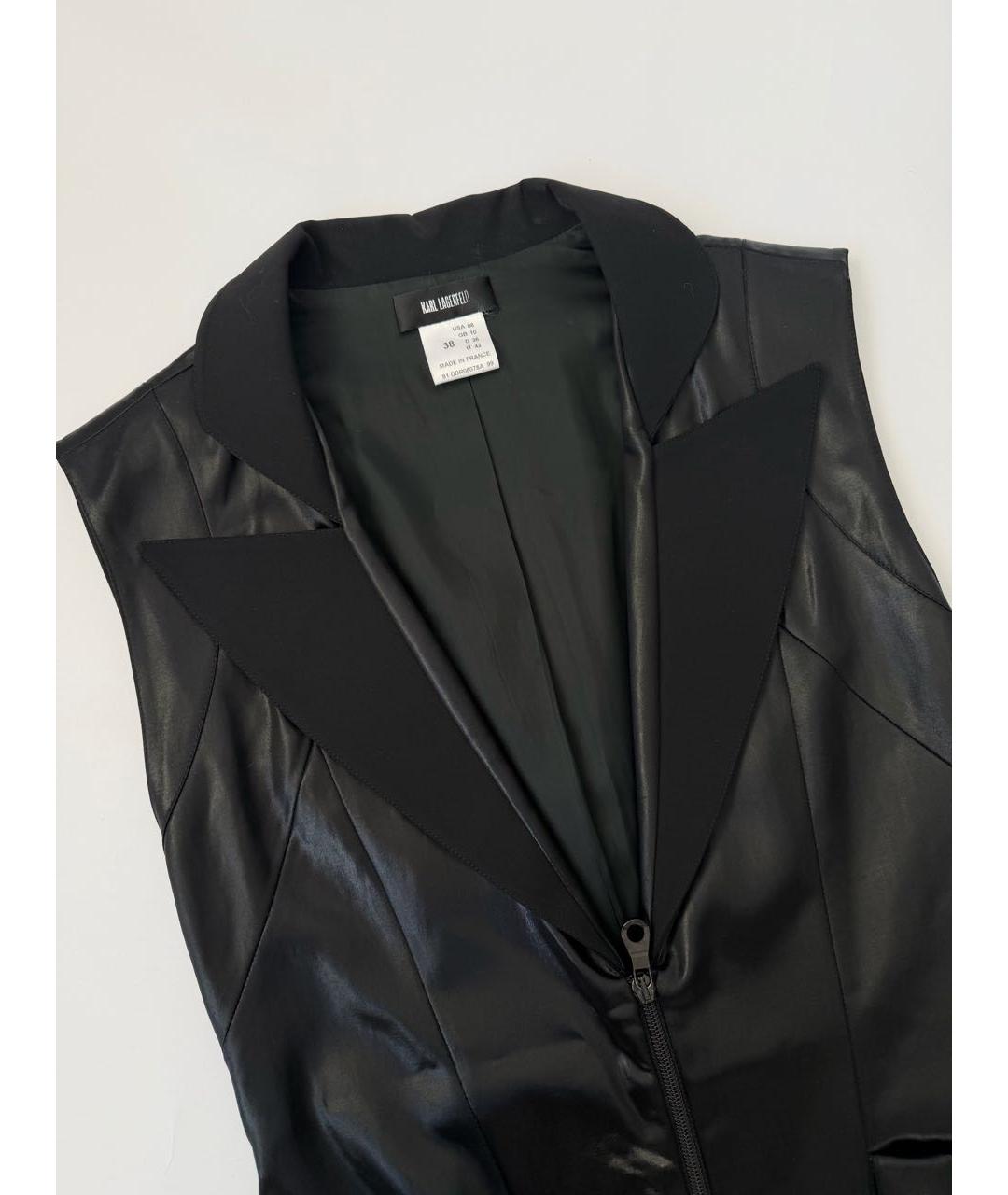 KARL LAGERFELD Черное хлопковое повседневное платье, фото 2