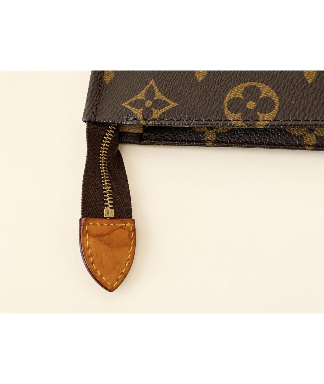 LOUIS VUITTON Коричневая косметичка из канвы, фото 6