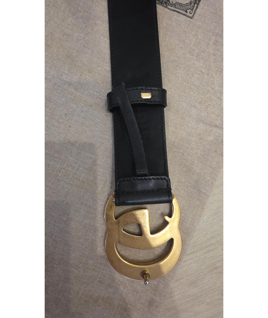 GUCCI Черный кожаный ремень, фото 5