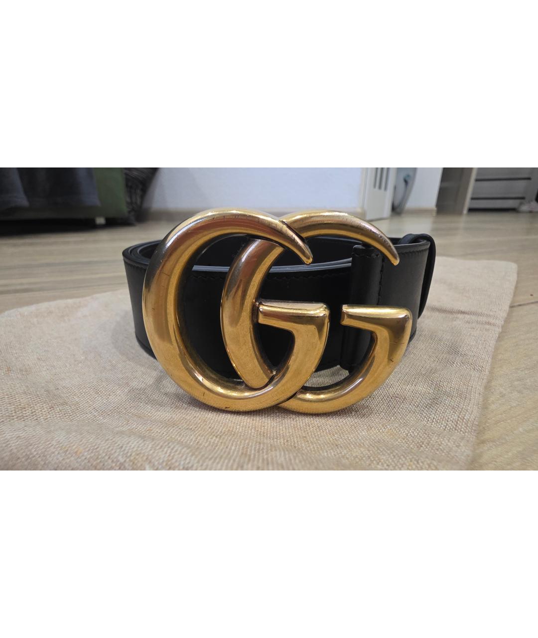 GUCCI Черный кожаный ремень, фото 2