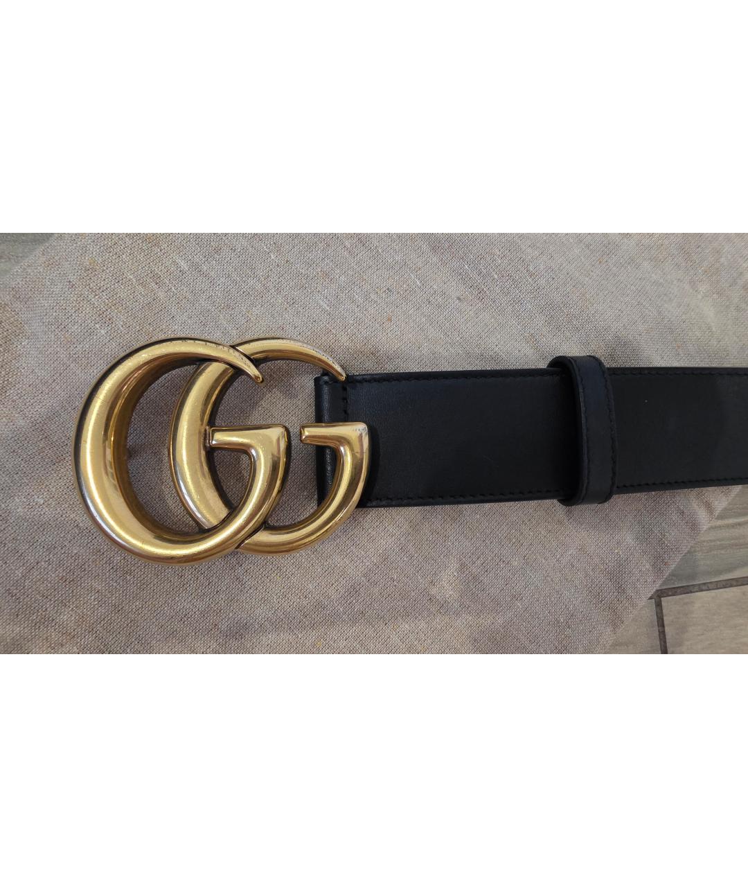GUCCI Черный кожаный ремень, фото 3