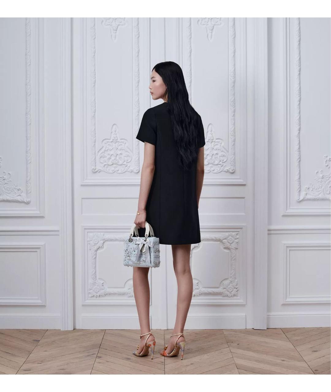 CHRISTIAN DIOR Черное шерстяное повседневное платье, фото 3