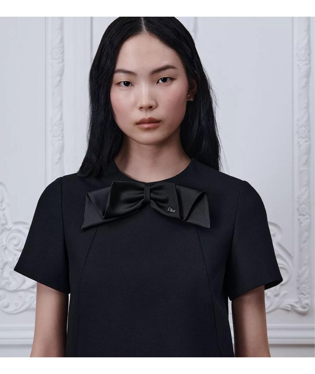 CHRISTIAN DIOR Черное шерстяное повседневное платье, фото 5