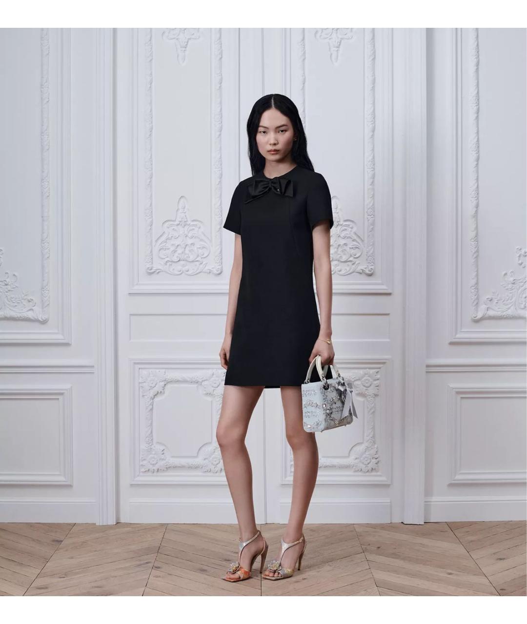 CHRISTIAN DIOR Черное шерстяное повседневное платье, фото 2