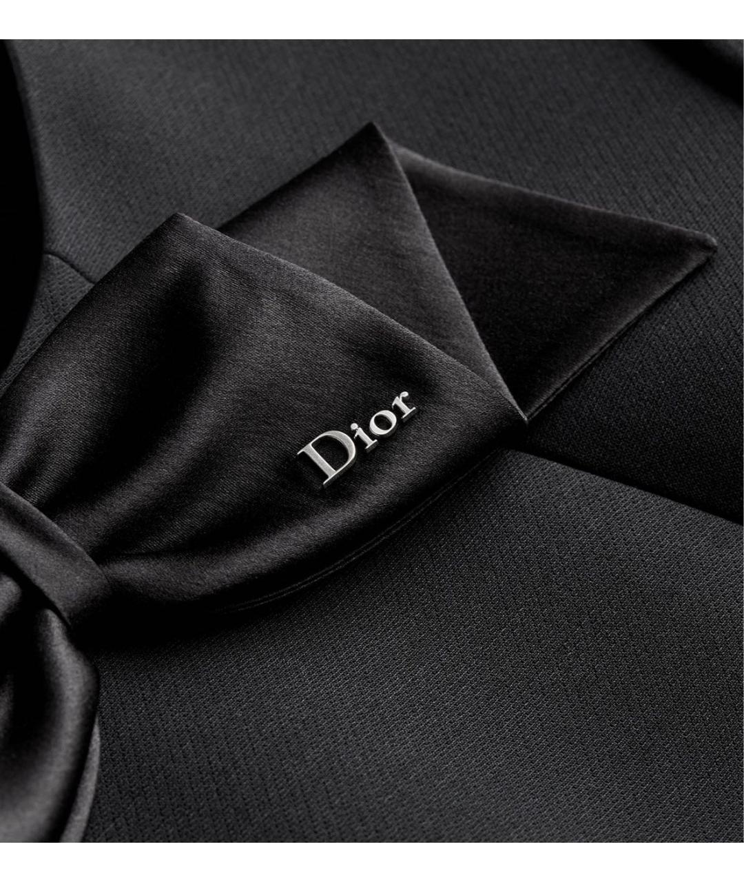 CHRISTIAN DIOR Черное шерстяное повседневное платье, фото 7