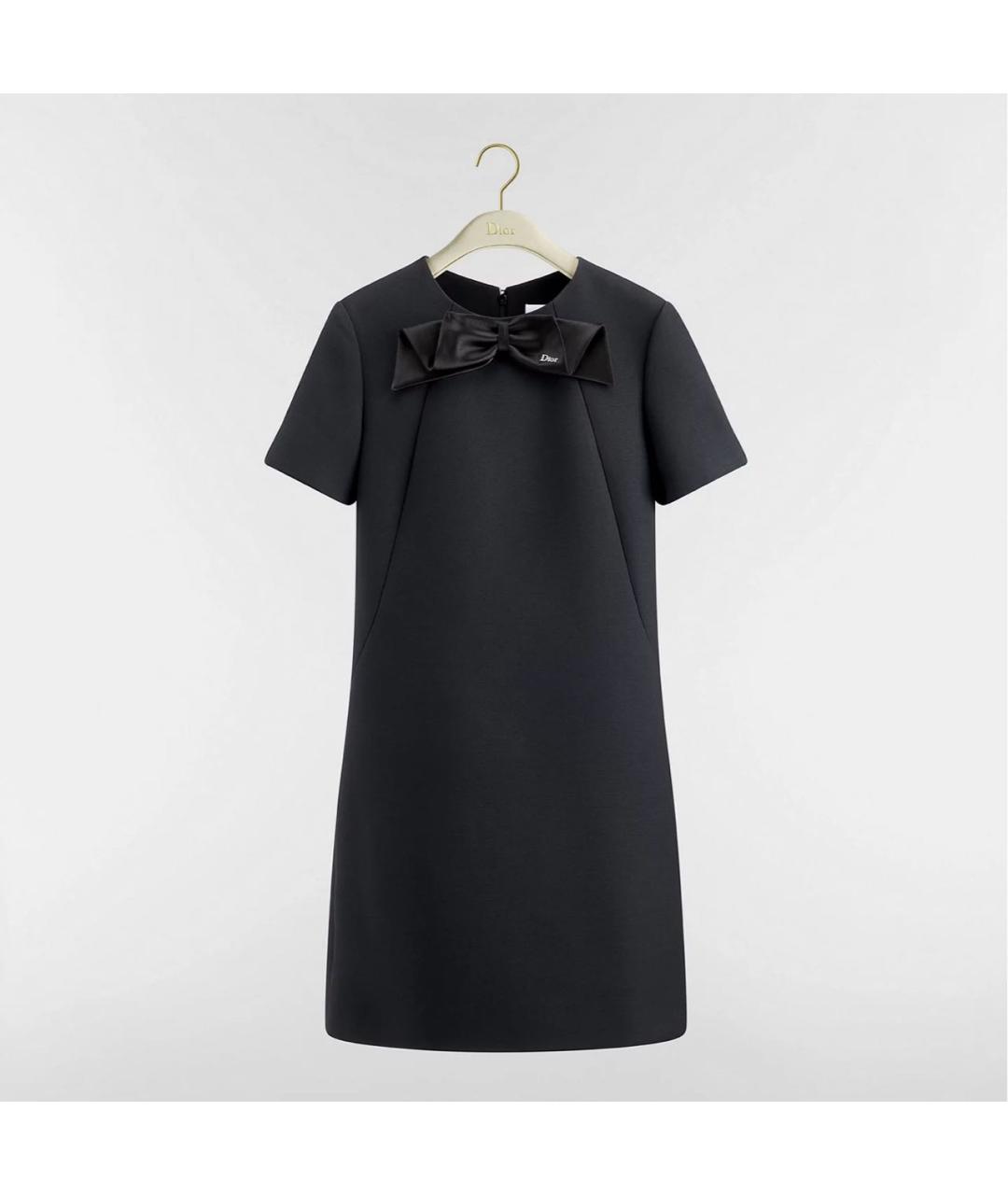 CHRISTIAN DIOR Черное шерстяное повседневное платье, фото 8