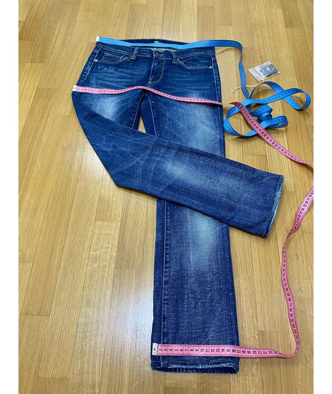 7 FOR ALL MANKIND Синие хлопко-эластановые прямые джинсы, фото 7