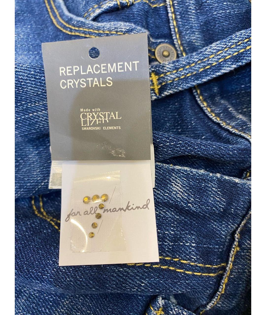 7 FOR ALL MANKIND Синие хлопко-эластановые прямые джинсы, фото 4