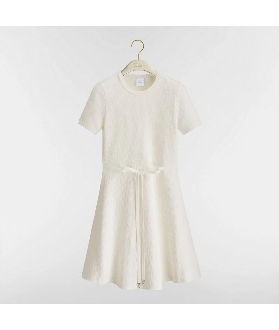 CHRISTIAN DIOR Белое вискозное повседневное платье, фото 4