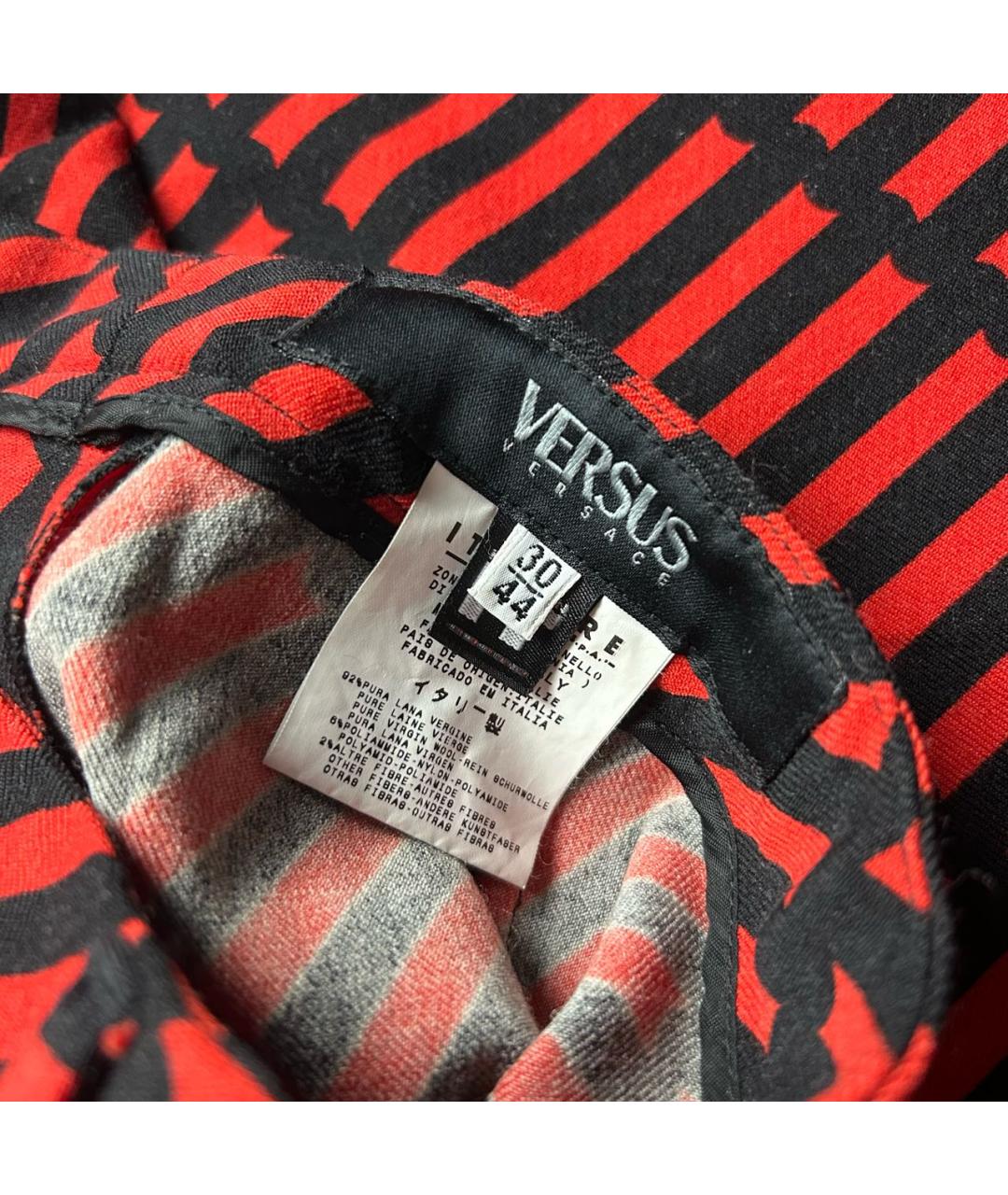 VERSUS VERSACE Красные хлопковые брюки широкие, фото 4